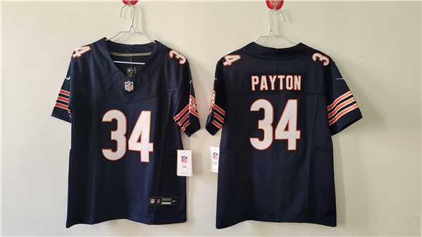 Women%27s Chicago Bears #34 Walter Payton Navy 2024 Draft F.U.S.E. Vapor Football Stitched Jersey(Run Small)